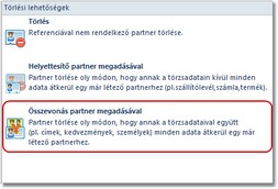 Partner törlése két partner összevonásával Partner törlése két partner összevonásával