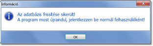 Adatbázis frissítése