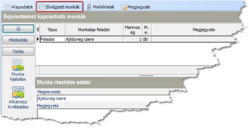 Bejelentés feladatainak módosítása