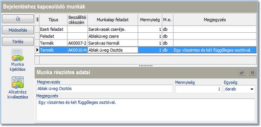 Elvégzett feladatok Elvégzett feladatok