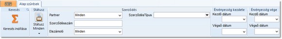 Szerződések szűrése Szerződések szűrése